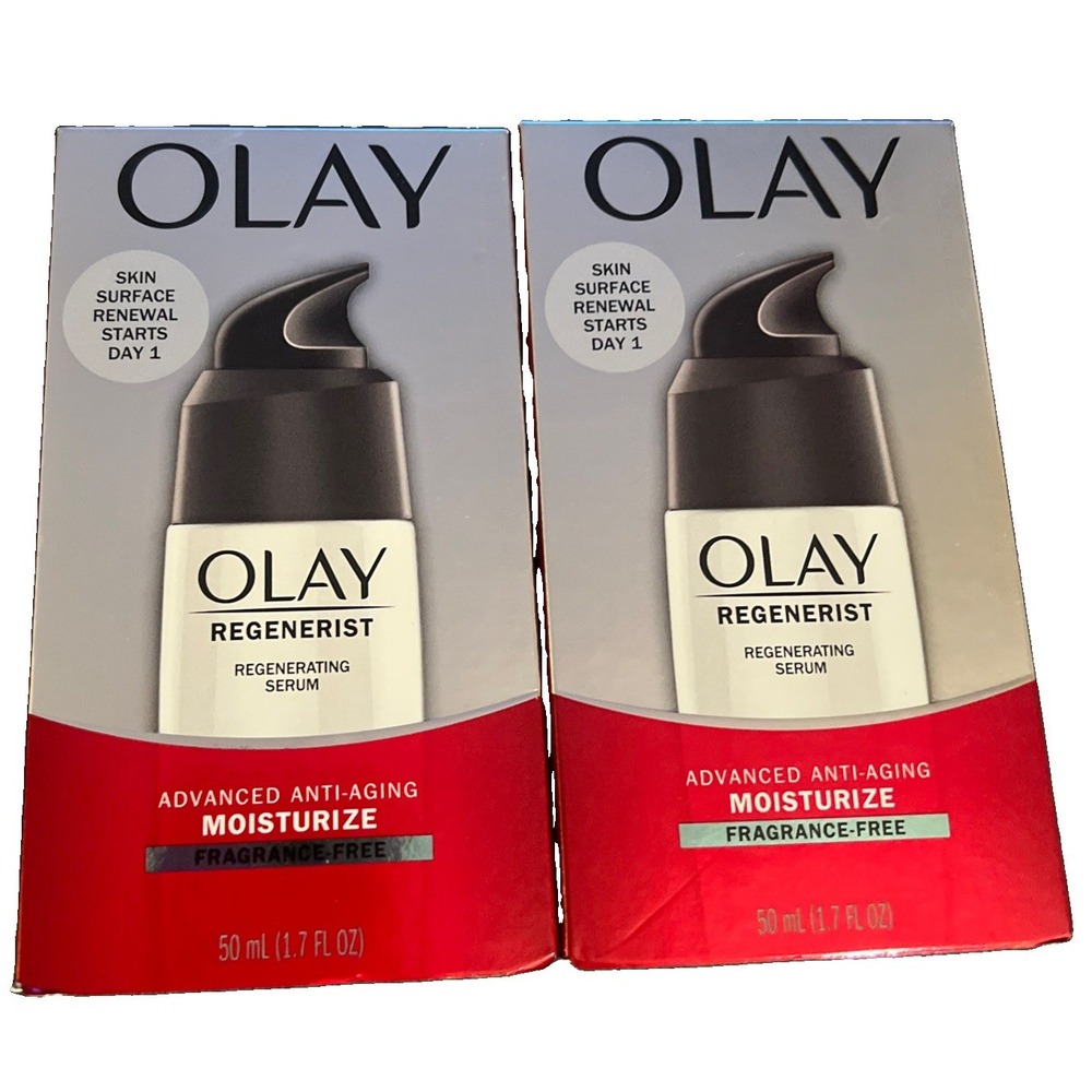 2 Pack Olay Regenerist Regenerating Serum Light Gel Face Moisturizer 1.7 Oz X2